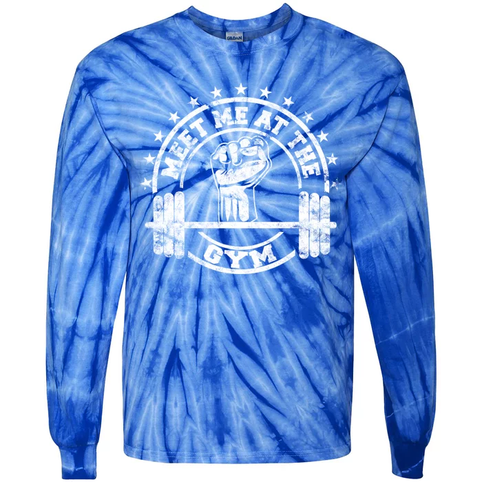 Meet Me At The Gym Gym Fitness Workout Gift Tie-Dye Long Sleeve Shirt