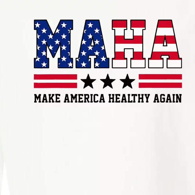 Maha Make America Healthy Again Us Patriotic Cropped Pullover Crew