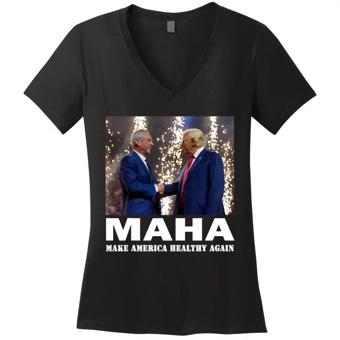 Maha Make America Healthy Again Trump 2024 Women's V-Neck T-Shirt