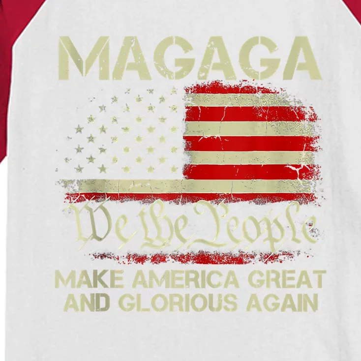 MAGAGA Make America Great And Glorious Again Kids Colorblock Raglan Jersey