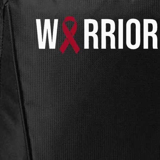 Multiple Myeloma Awareness Burgundy Ribbon Warrior City Backpack