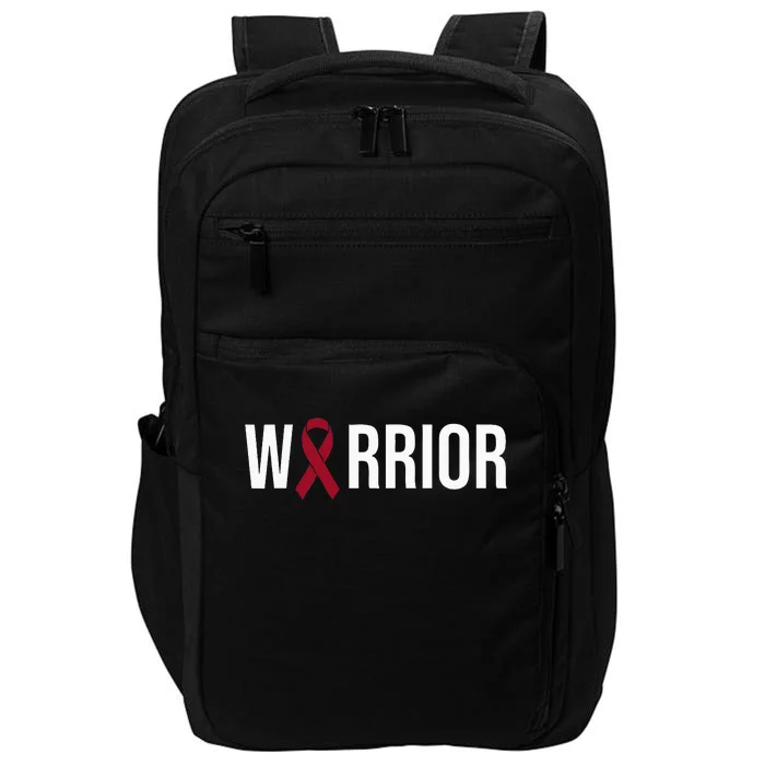 Multiple Myeloma Awareness Burgundy Ribbon Warrior Impact Tech Backpack