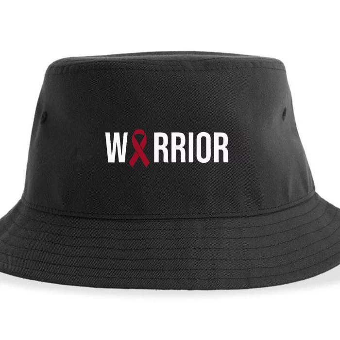 Multiple Myeloma Awareness Burgundy Ribbon Warrior Sustainable Bucket Hat