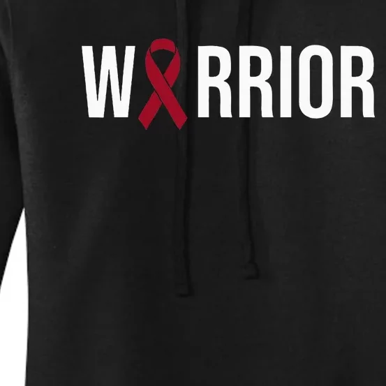 Multiple Myeloma Awareness Burgundy Ribbon Warrior Women's Pullover Hoodie