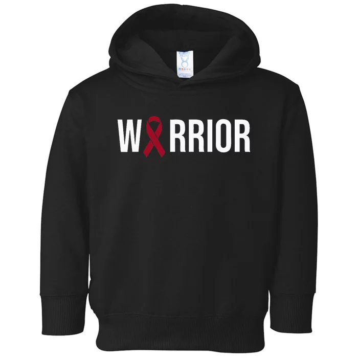 Multiple Myeloma Awareness Burgundy Ribbon Warrior Toddler Hoodie