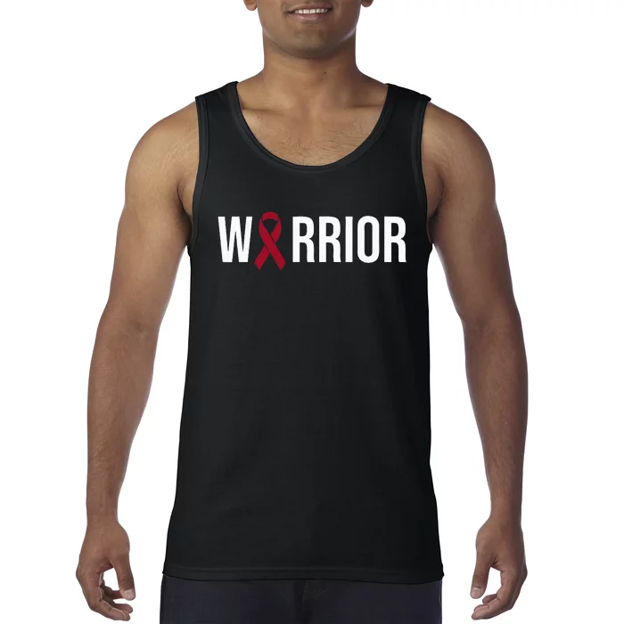 Multiple Myeloma Awareness Burgundy Ribbon Warrior Tank Top