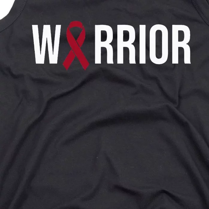 Multiple Myeloma Awareness Burgundy Ribbon Warrior Tank Top