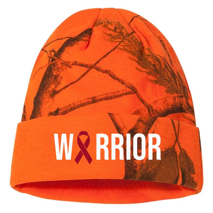 Multiple Myeloma Awareness Burgundy Ribbon Warrior Kati - 12in Camo Beanie