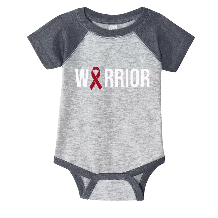 Multiple Myeloma Awareness Burgundy Ribbon Warrior Infant Baby Jersey Bodysuit