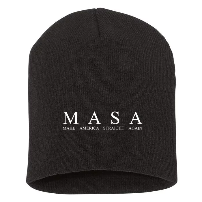 Masa Make America Straight Again Short Acrylic Beanie