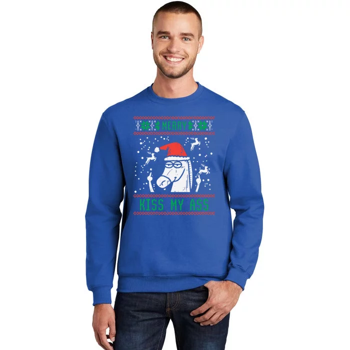 Merry My Ass Santa Horse Funny Ugly Christmas Xmas Gift Sweatshirt