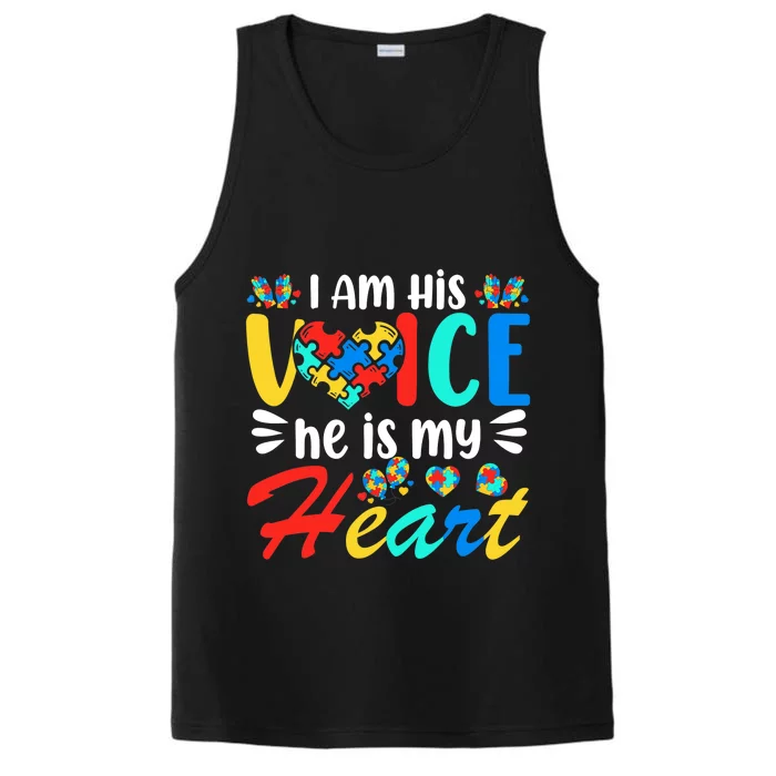 Mom Mama Autistic Autism Awareness Month Boy Son Performance Tank