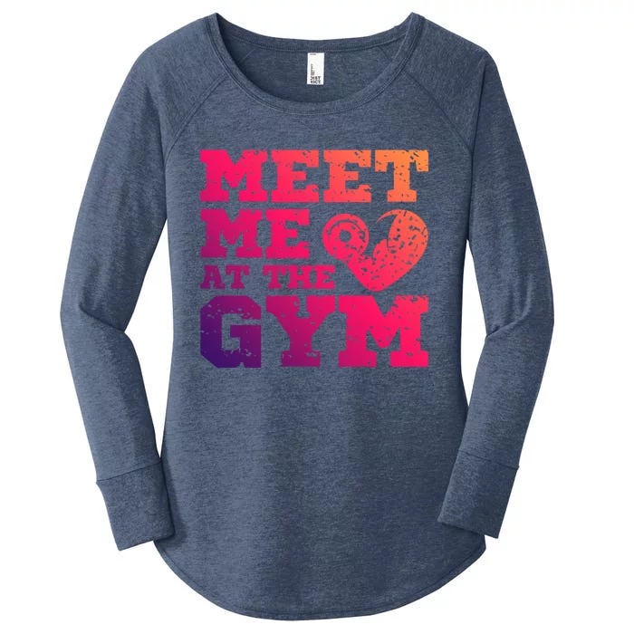 Meet Me At The Gym Funny Gym Quote Fitness Lovers Workout Gift Women's Perfect Tri Tunic Long Sleeve Shirt