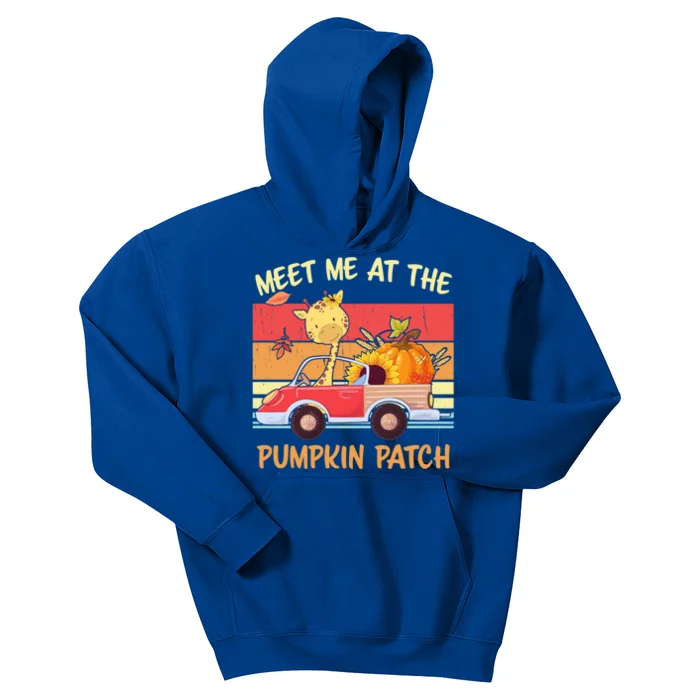 Meet Me At The Pumpkin Patch Thanksgiving Halloween Truck Gift Kids Hoodie