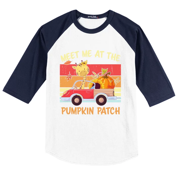 Meet Me At The Pumpkin Patch Thanksgiving Halloween Truck Gift Baseball Sleeve Shirt