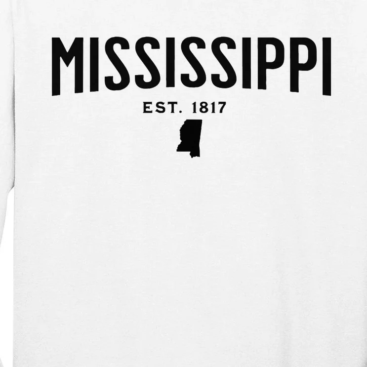 Mississippi Minimalist Autumn Fall Cool Apparel Clothing Top Tall Long Sleeve T-Shirt