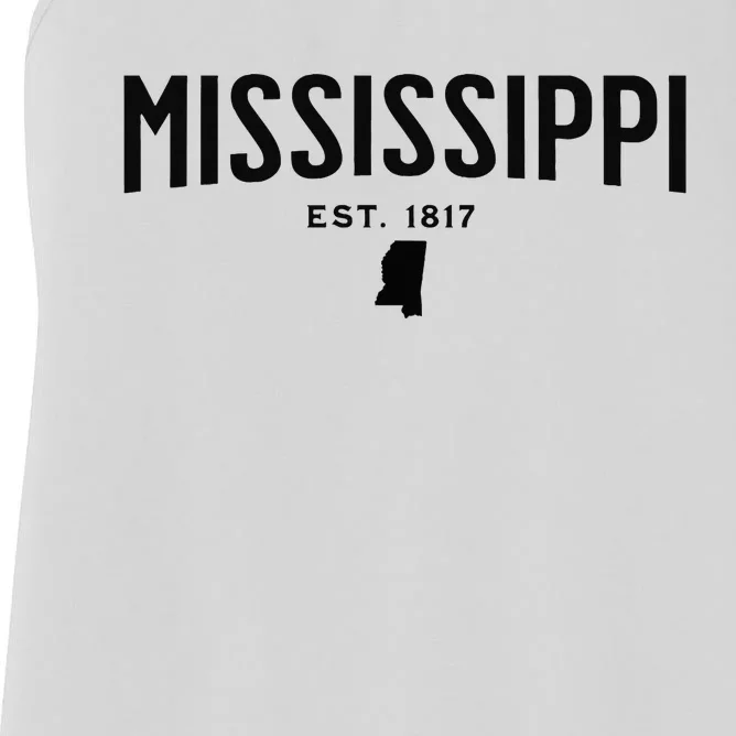 Mississippi Minimalist Autumn Fall Cool Apparel Clothing Top Women's Racerback Tank