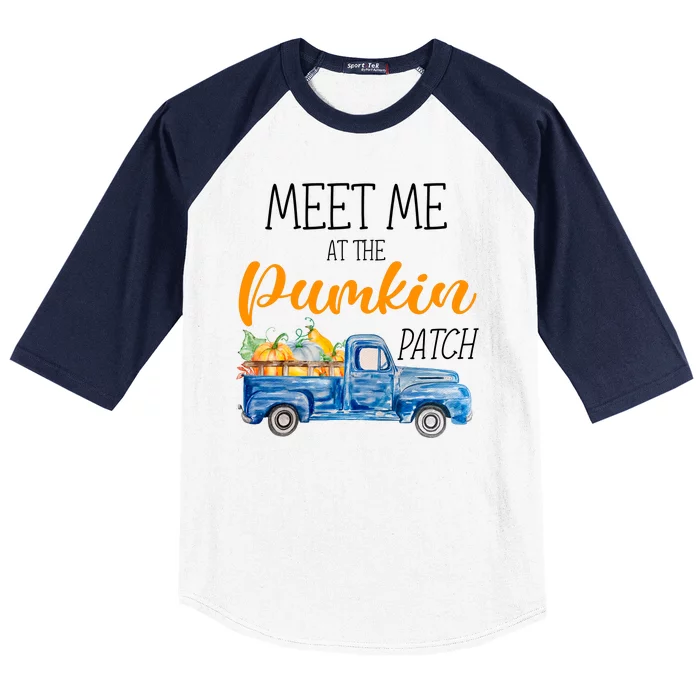 Meet Me At The Pumpkin Patch Cute Halloween Baseball Sleeve Shirt