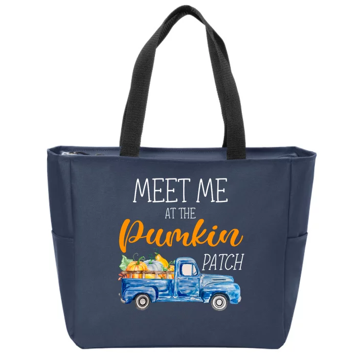 Meet Me At The Pumpkin Patch Cute Halloween Zip Tote Bag