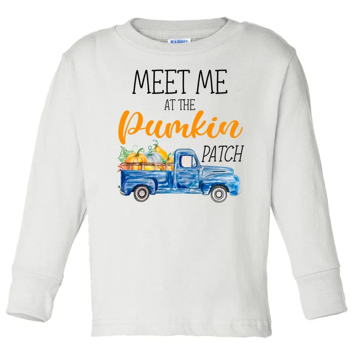 Meet Me At The Pumpkin Patch Cute Halloween Toddler Long Sleeve Shirt