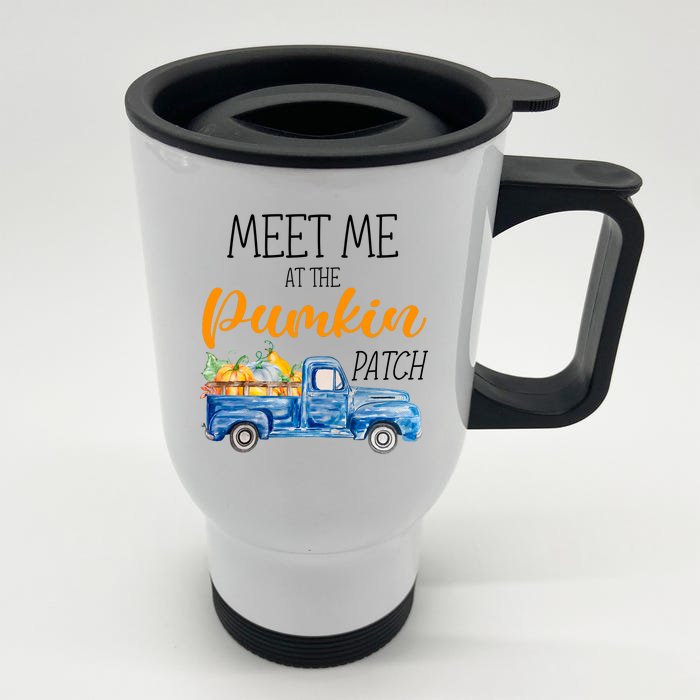 Meet Me At The Pumpkin Patch Cute Halloween Front & Back Stainless Steel Travel Mug