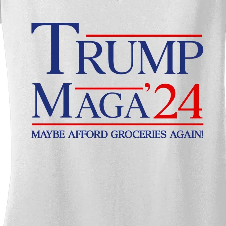 Maga Maybe Afford Groceries Again Women's V-Neck T-Shirt