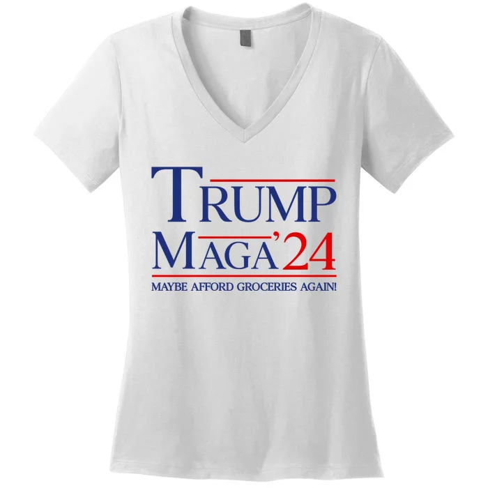 Maga Maybe Afford Groceries Again Women's V-Neck T-Shirt