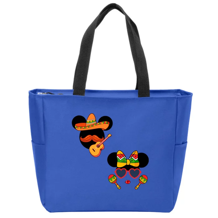 Mexican Mickey And Minnie Cinco De Mayo Couple Zip Tote Bag