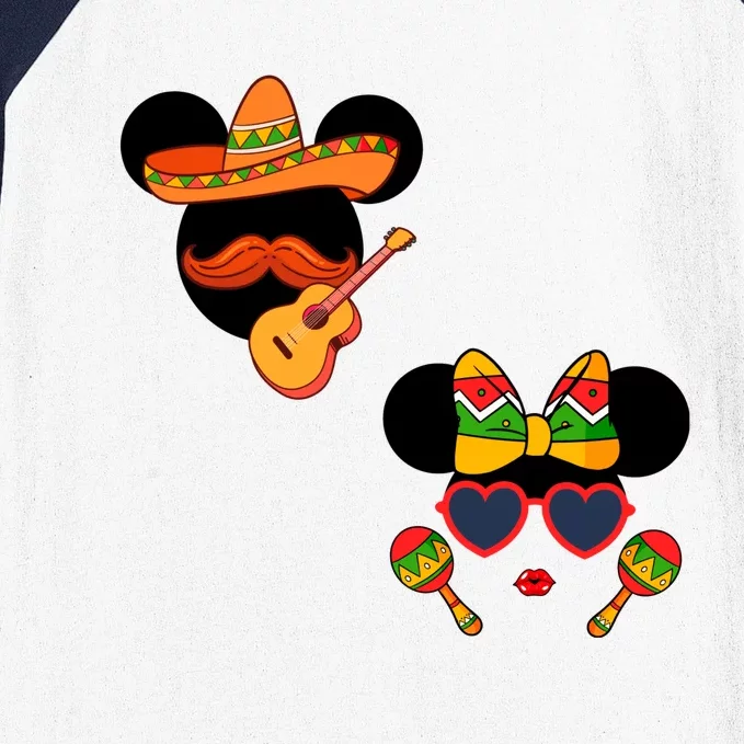 Mexican Mickey And Minnie Cinco De Mayo Couple Baseball Sleeve Shirt