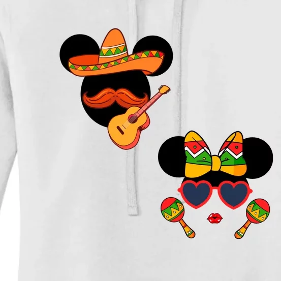 Mexican Mickey And Minnie Cinco De Mayo Couple Women's Pullover Hoodie