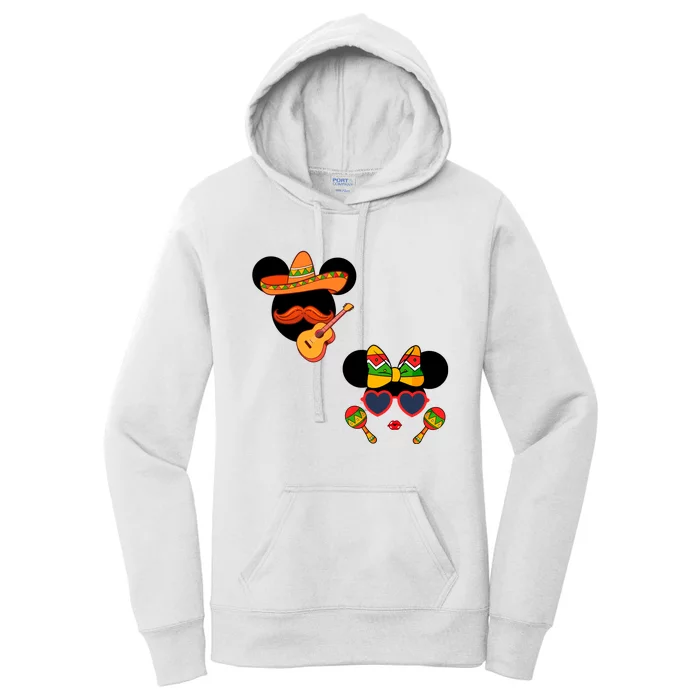 Mexican Mickey And Minnie Cinco De Mayo Couple Women's Pullover Hoodie