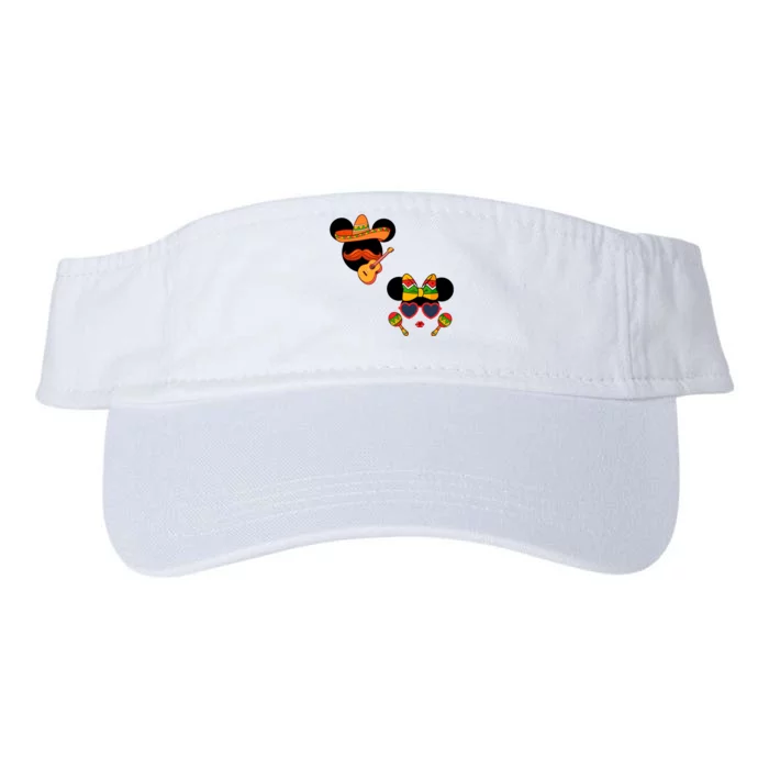 Mexican Mickey And Minnie Cinco De Mayo Couple Valucap Bio-Washed Visor