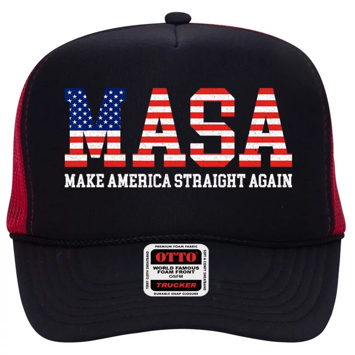 MASA Make America Straight Again High Crown Mesh Trucker Hat