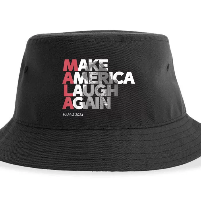 Mala Make America Laugh Again 2024 Kamala Harris President Sustainable Bucket Hat