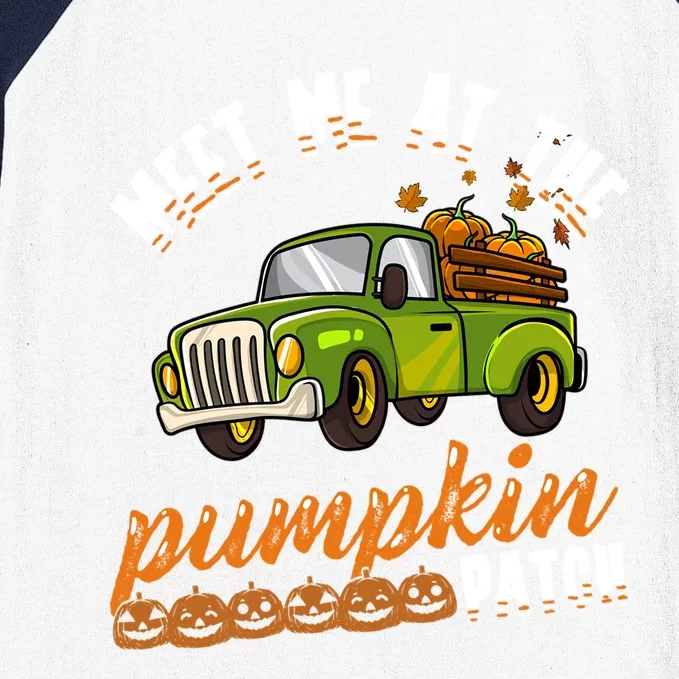 Meet Me At The Pumpkin Patch Truck Thanksgiving Farmer Gift Baseball Sleeve Shirt