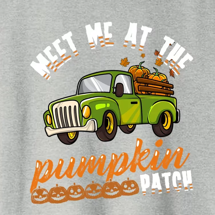 Meet Me At The Pumpkin Patch Truck Thanksgiving Farmer Gift Women's Crop Top Tee