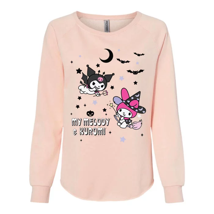 My Melody And Kuromi Halloween Womens California Wash Sweatshirt