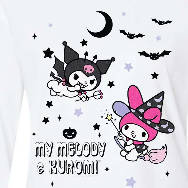 My Melody And Kuromi Halloween Womens Cotton Relaxed Long Sleeve T-Shirt