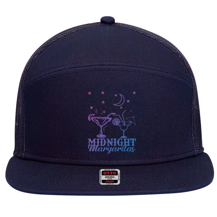 Midnight Margaritas Alcoholic Beverage Alcohol Gift 7 Panel Mesh Trucker Snapback Hat