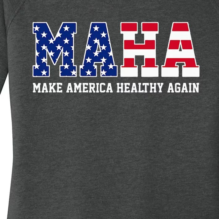 Maha Make America Healthy Again Us Patriotic Women's Perfect Tri Tunic Long Sleeve Shirt