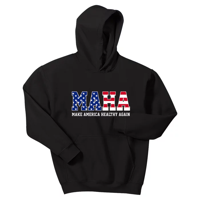 Maha Make America Healthy Again Us Patriotic Kids Hoodie