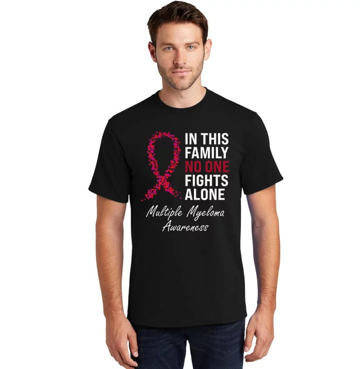 Multiple Myeloma Awareness Burgundy Ribbon Family Tall T-Shirt