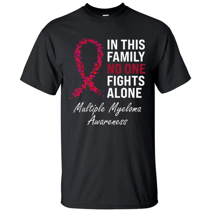 Multiple Myeloma Awareness Burgundy Ribbon Family Tall T-Shirt