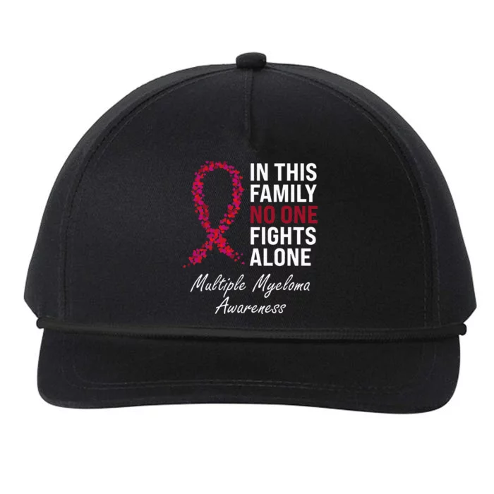 Multiple Myeloma Awareness Burgundy Ribbon Family Snapback Five-Panel Rope Hat