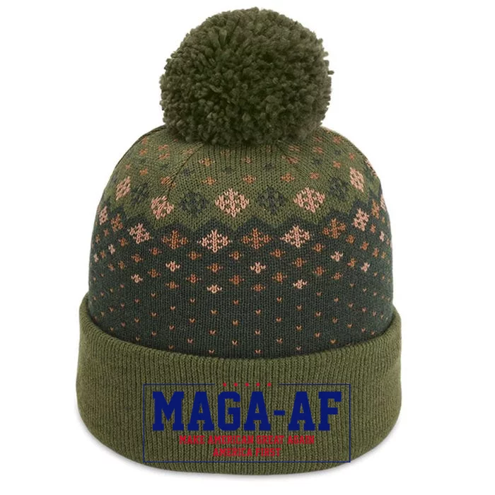 Magaa.F. Make American Great Again America First The Baniff Cuffed Pom Beanie