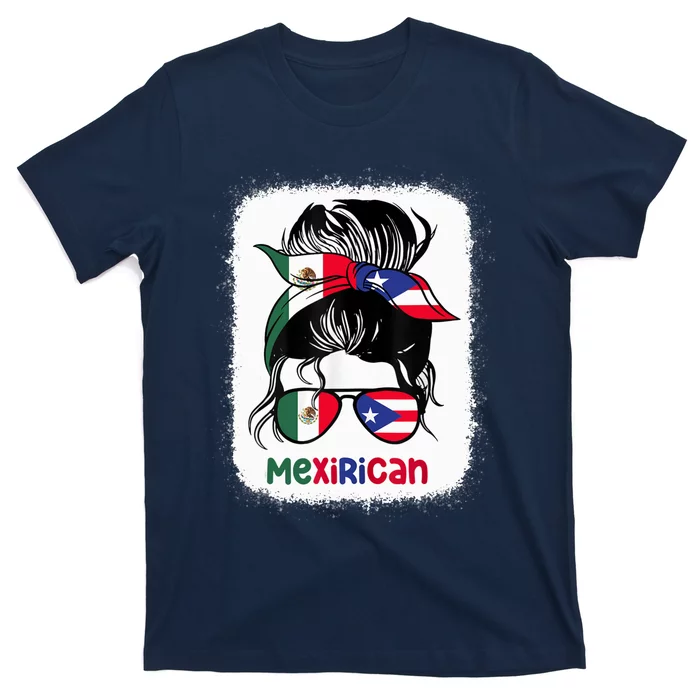 Mexirican Messy Bun Half Puerto Rican And Half Mexican T-Shirt