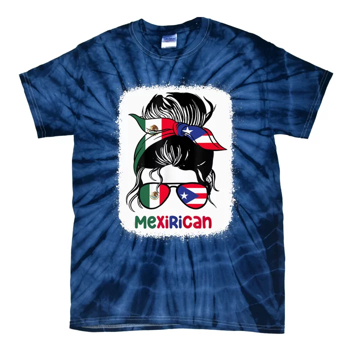 Mexirican Messy Bun Half Puerto Rican And Half Mexican Tie-Dye T-Shirt