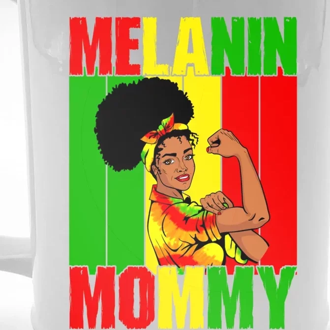 Melanin Mommy Black Juneteenth Mom Black History Mothers Day Gift Front & Back Beer Stein