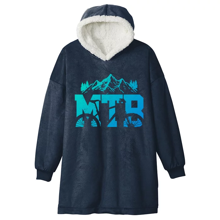 Mtb Mountain Bike Bicycle Mountain Biking Biker Gift Hooded Wearable Blanket