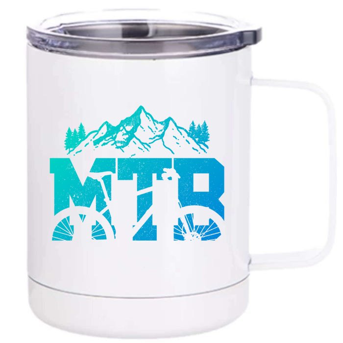 Mtb Mountain Bike Bicycle Mountain Biking Biker Gift Front & Back 12oz Stainless Steel Tumbler Cup